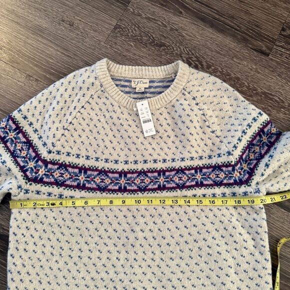 J. Crew Lambswool Fair Isle sweater with bird's eye New - Picture 8 of 9